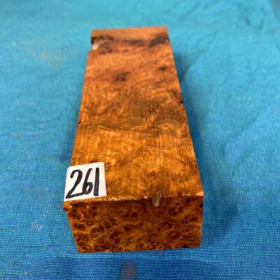 Golden Amboyna Burl Knife Blank 150-160x50x30-32 mm