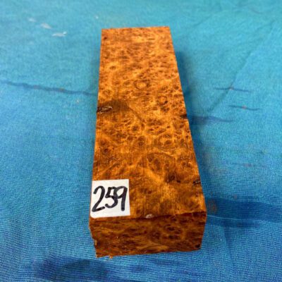 Golden Amboyna Burl Knife Blank 150-160x50x30-32 mm