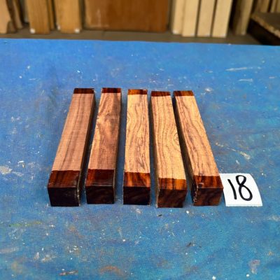 Nicaraguan Cocobolo Pen Blank Set 22x22x150 mm X 5