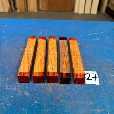 Nicaraguan Cocobolo Pen Blank Set 22x22x150 mm X 5