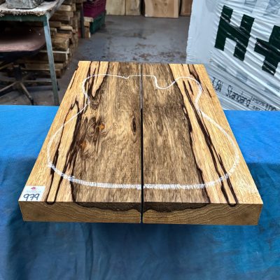 Black Limba Guitar Body Blank (2 Pieces) 535x355x47 mm`