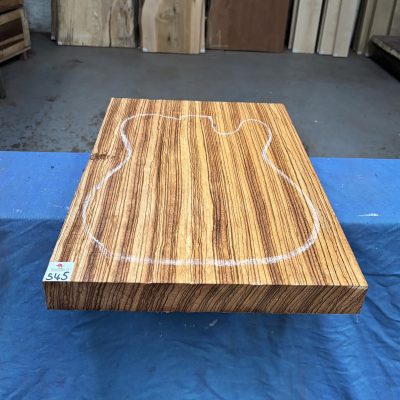Zebrano Guitar Body Blank (1 Piece) 525x380x48 mm