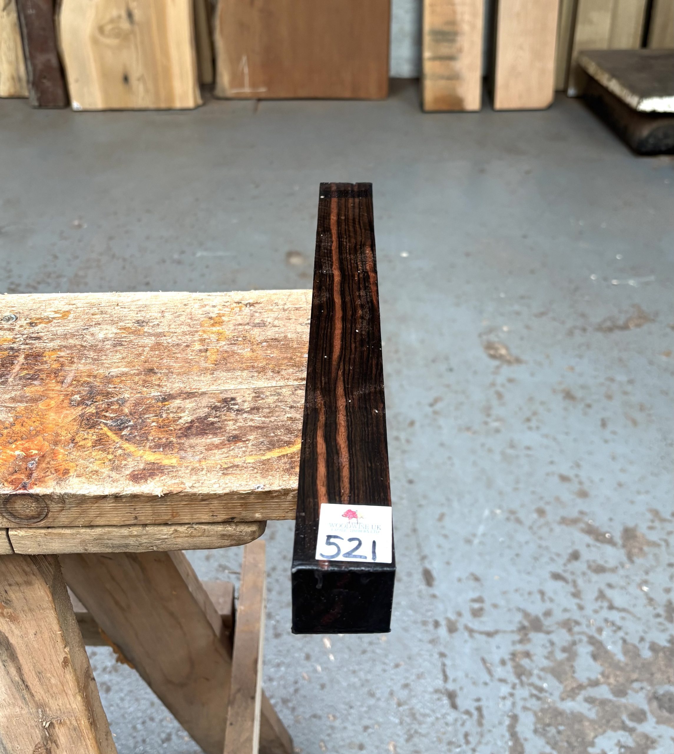 Macassar Ebony 1.5x1.5x14.5 inches