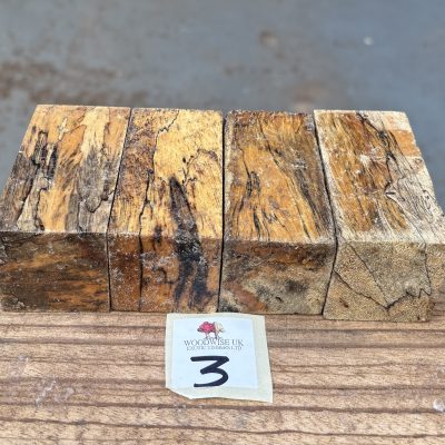 Spalted Tamarind Block/Bottle Stopper Blanks (4 Pieces) 40x40x80 mm