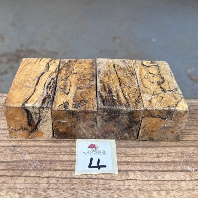 Spalted Tamarind Block/Bottle Stopper Blanks (4 Pieces) 40x40x80 mm