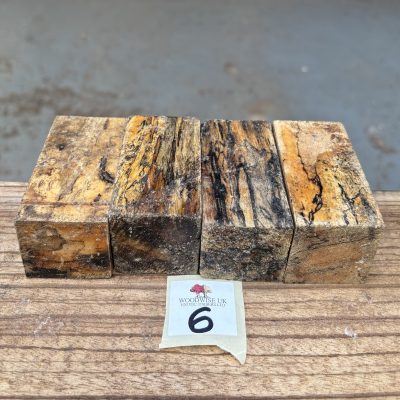 Spalted Tamarind Block/Bottle Stopper Blanks (4 Pieces) 40x40x80 mm