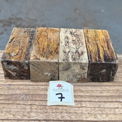Spalted Tamarind Block/Bottle Stopper Blanks (4 Pieces) 40x40x80 mm