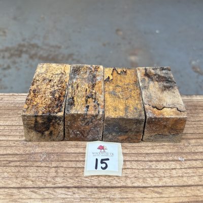 Spalted Tamarind Block/Bottle Stopper Blanks (4 Pieces) 40x40x80 mm