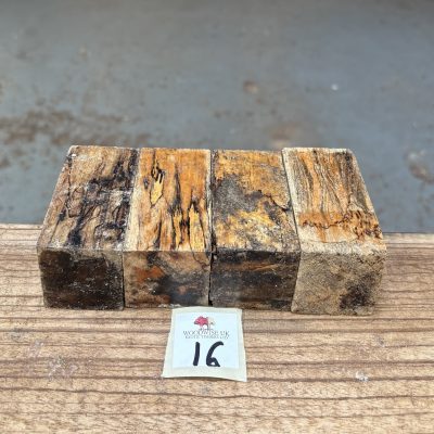 Spalted Tamarind Block/Bottle Stopper Blanks (4 Pieces) 40x40x80 mm
