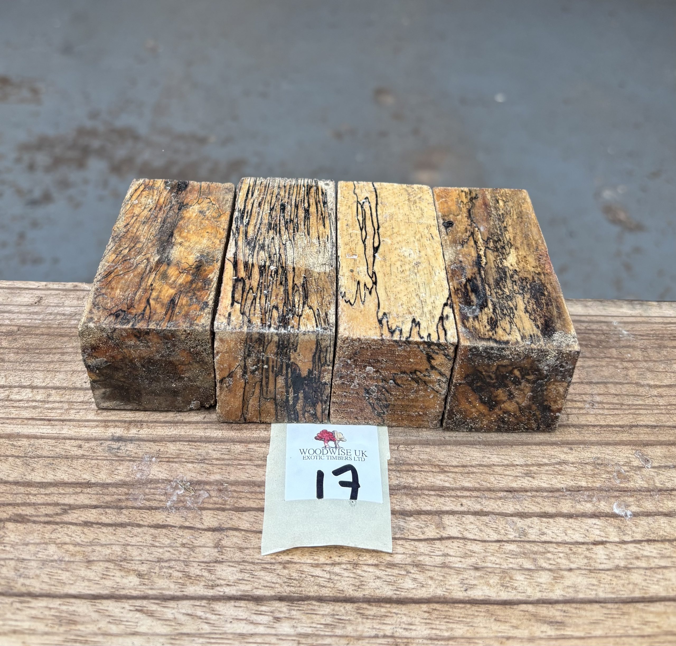 Spalted Tamarind Block/Bottle Stopper Blanks (4 Pieces) 40x40x80 mm