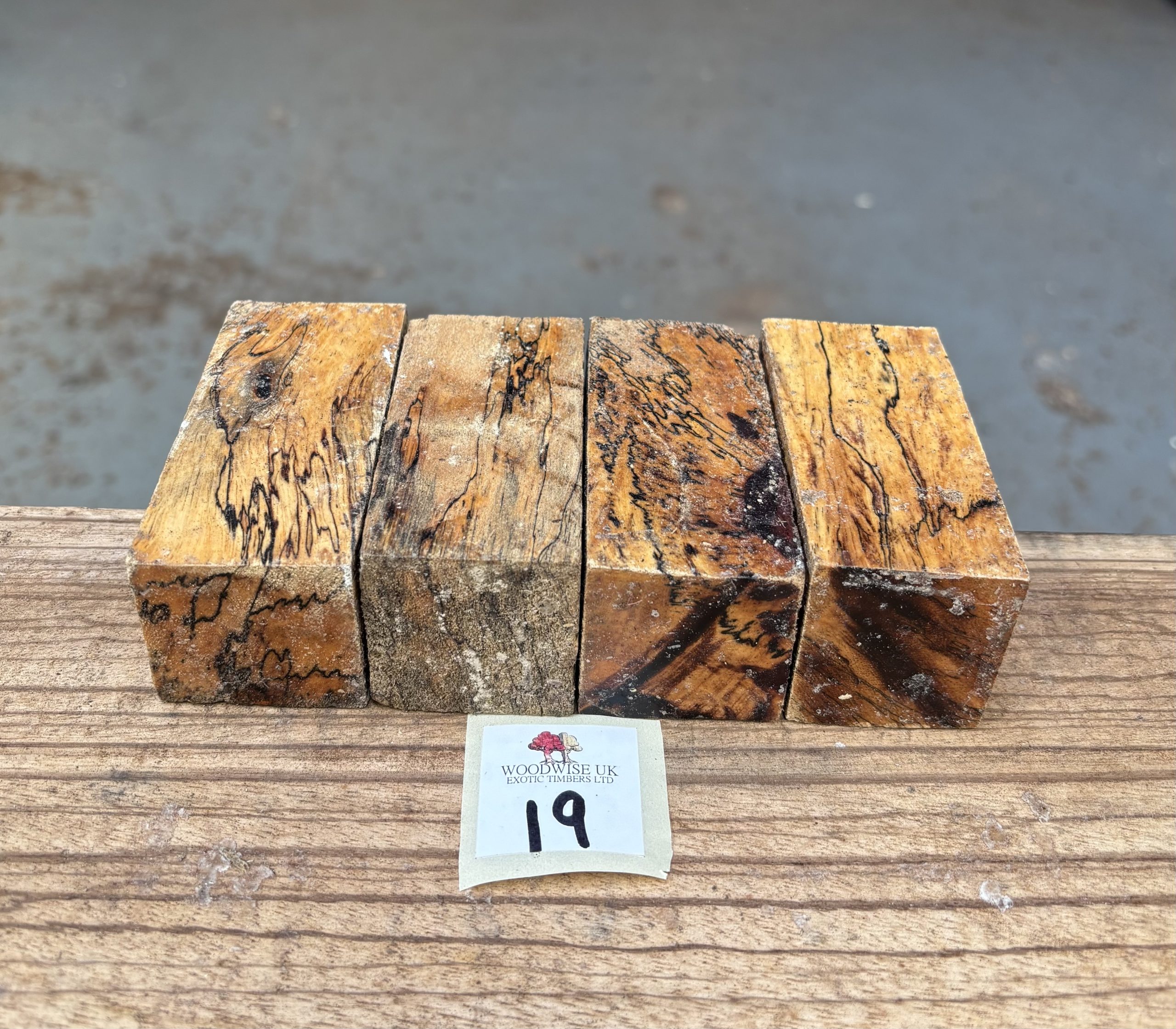 Spalted Tamarind Block/Bottle Stopper Blanks (4 Pieces) 40x40x80 mm