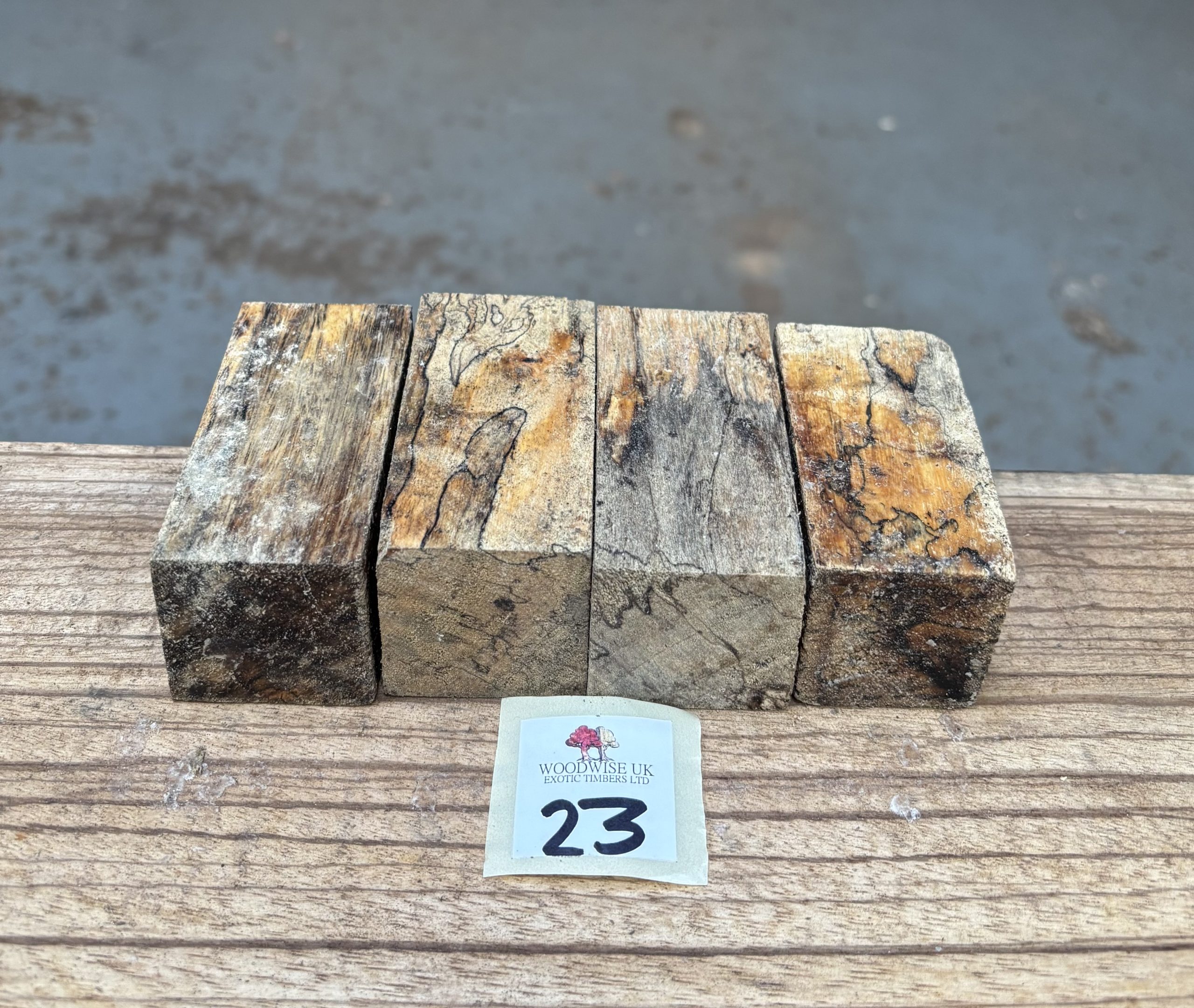 Spalted Tamarind Block/Bottle Stopper Blanks (4 Pieces) 40x40x80 mm