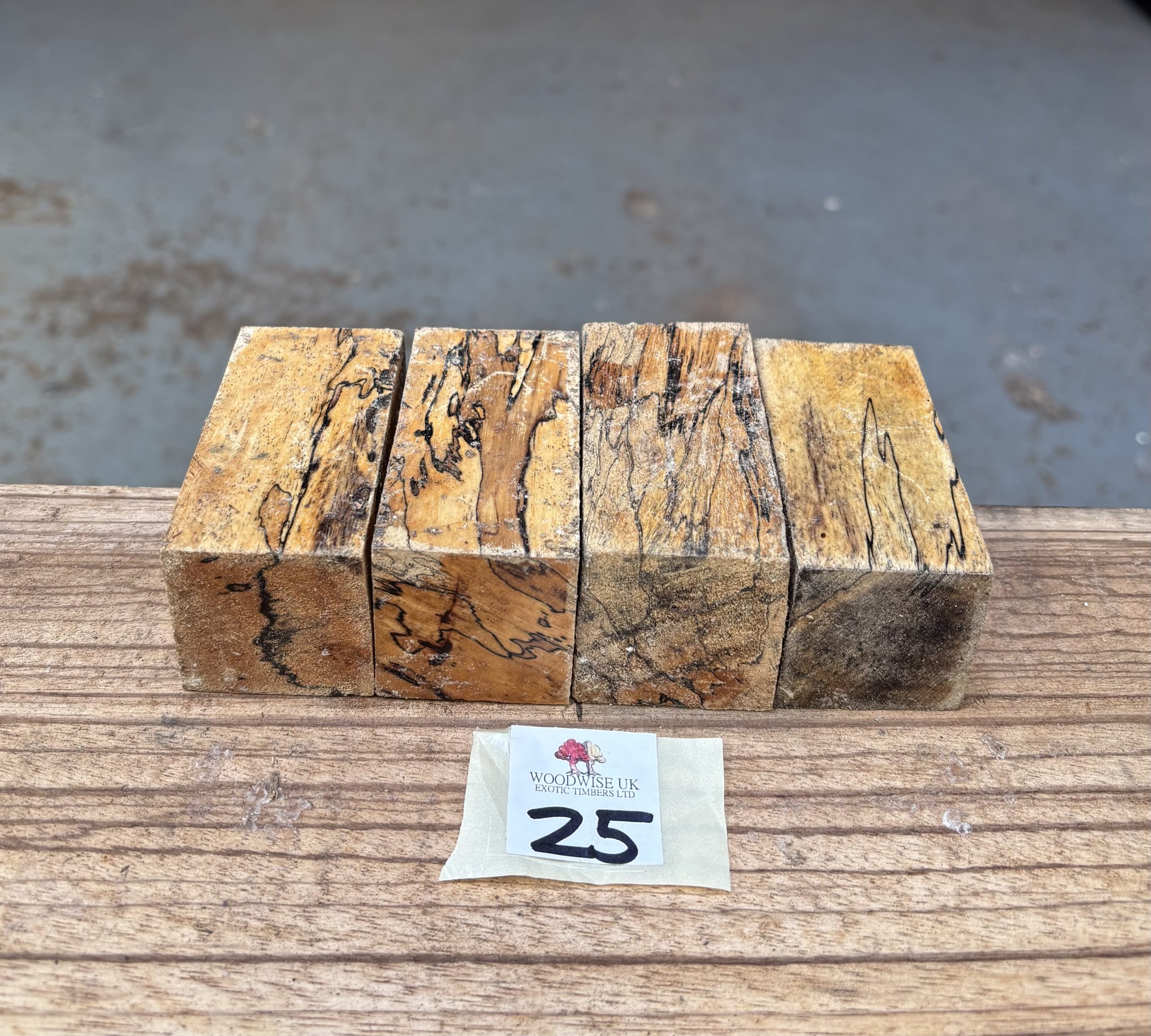 Spalted Tamarind Block/Bottle Stopper Blanks (4 Pieces) 40x40x80 mm
