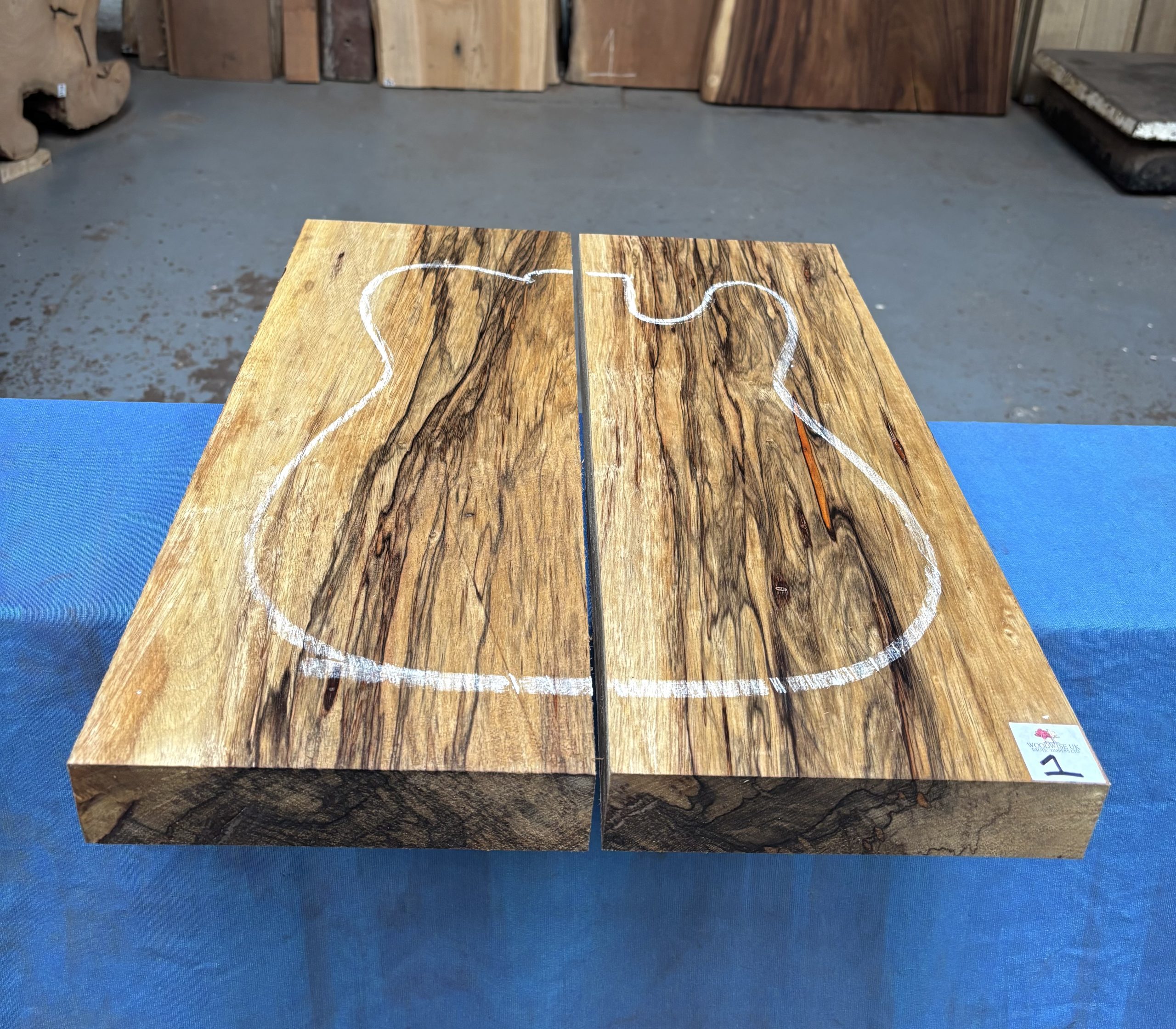 Black Limba Guitar Body Blank (2 Pieces) 530x405x48 mm