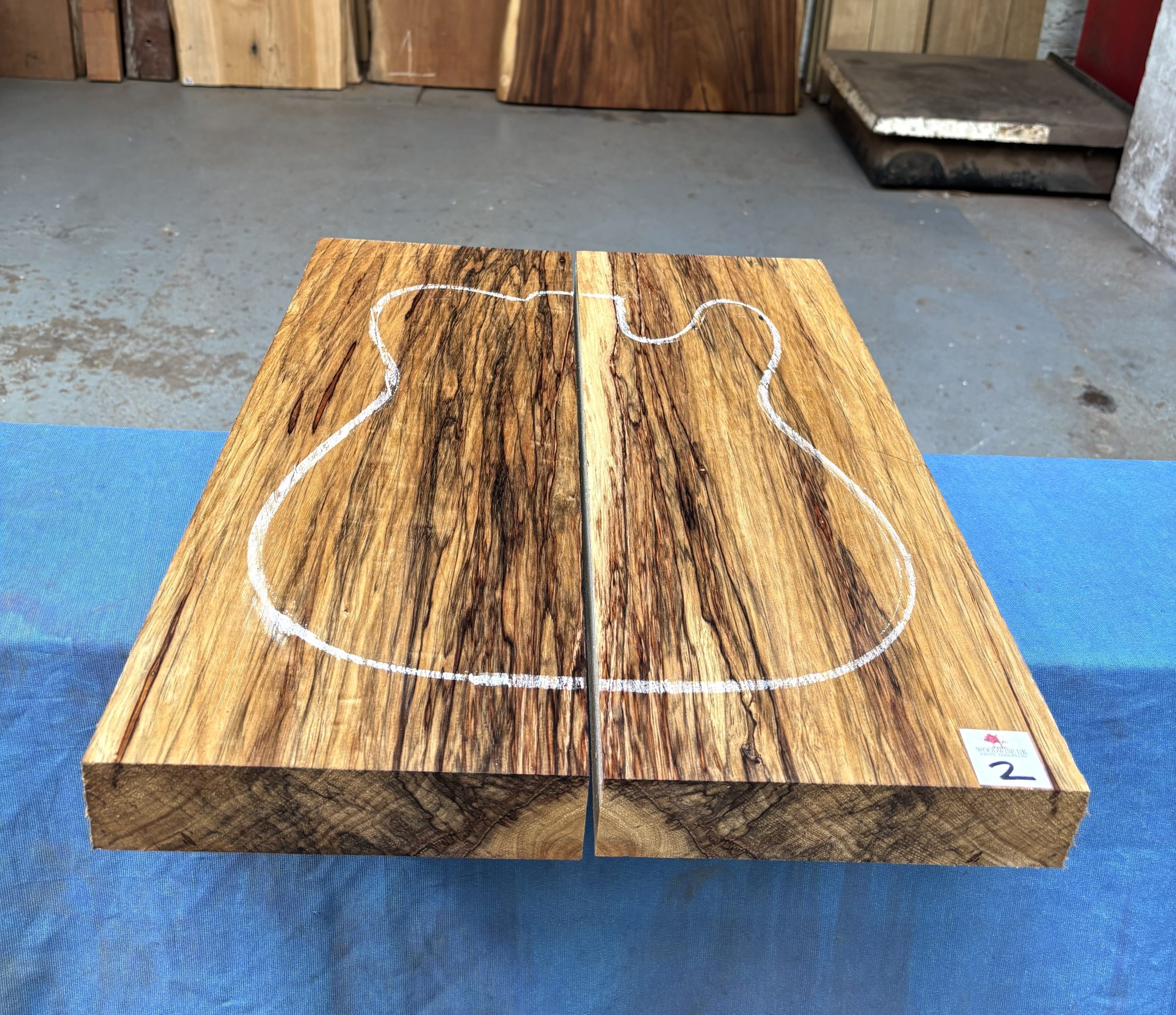 Black Limba Guitar Body Blank (2 Pieces) 545x405x48 mm