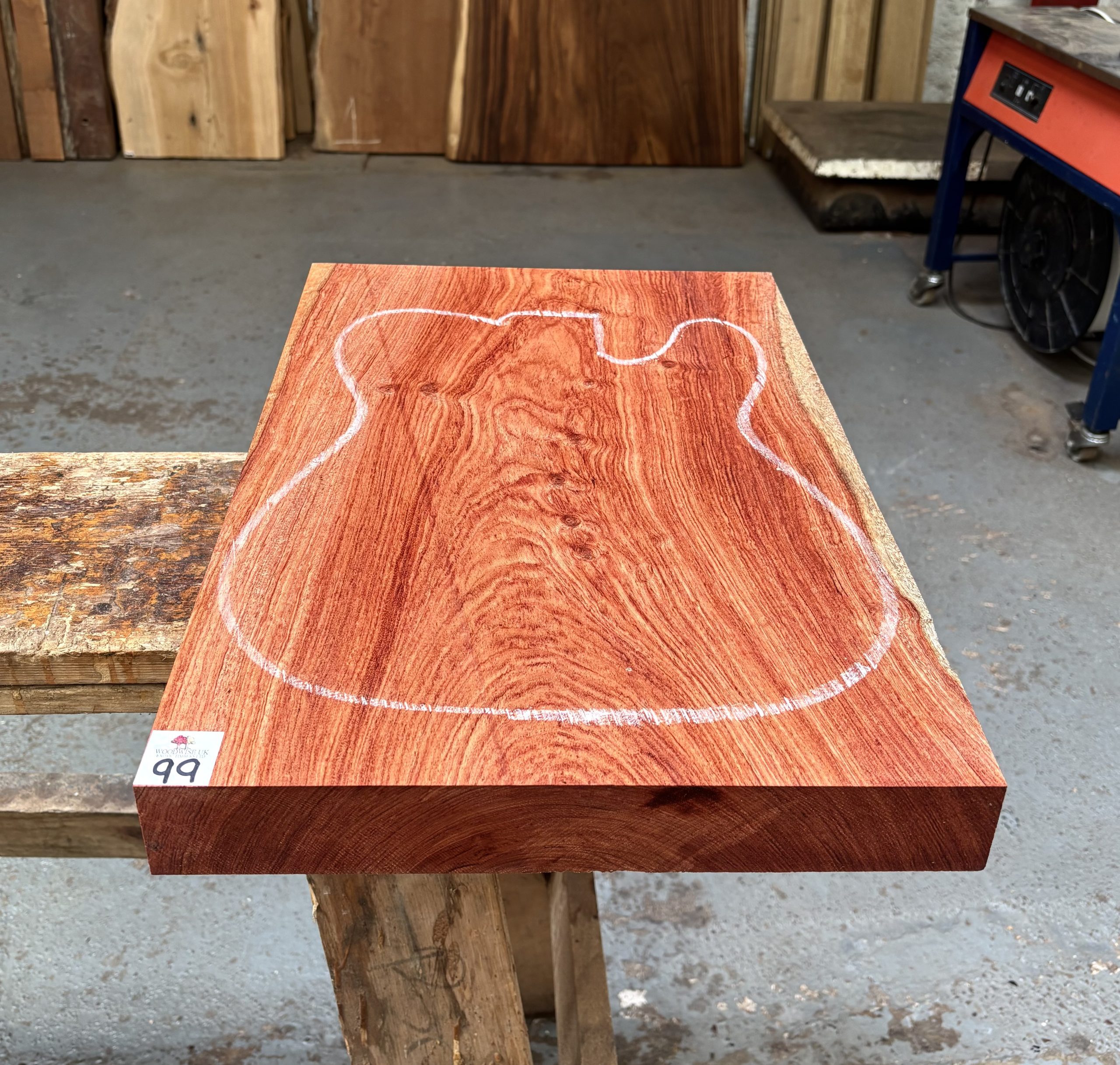 Namibian Rosewood Guitar Body Blank (1 Piece) 535x355x50 mm