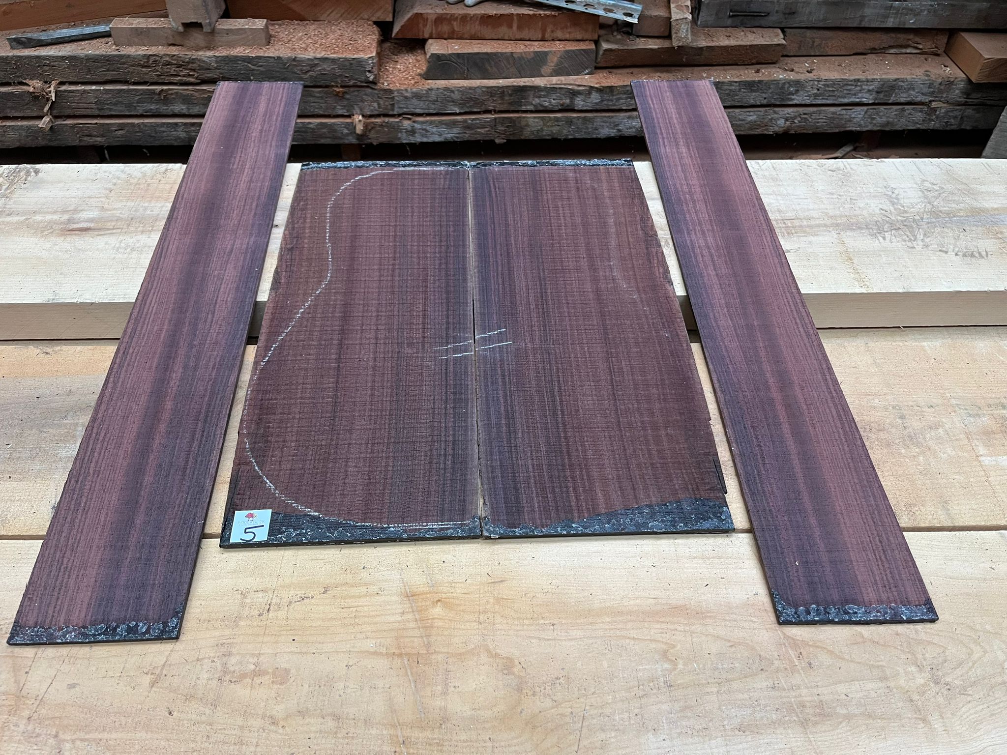 Indian Rosewood Guitar Back and Side Set IR5