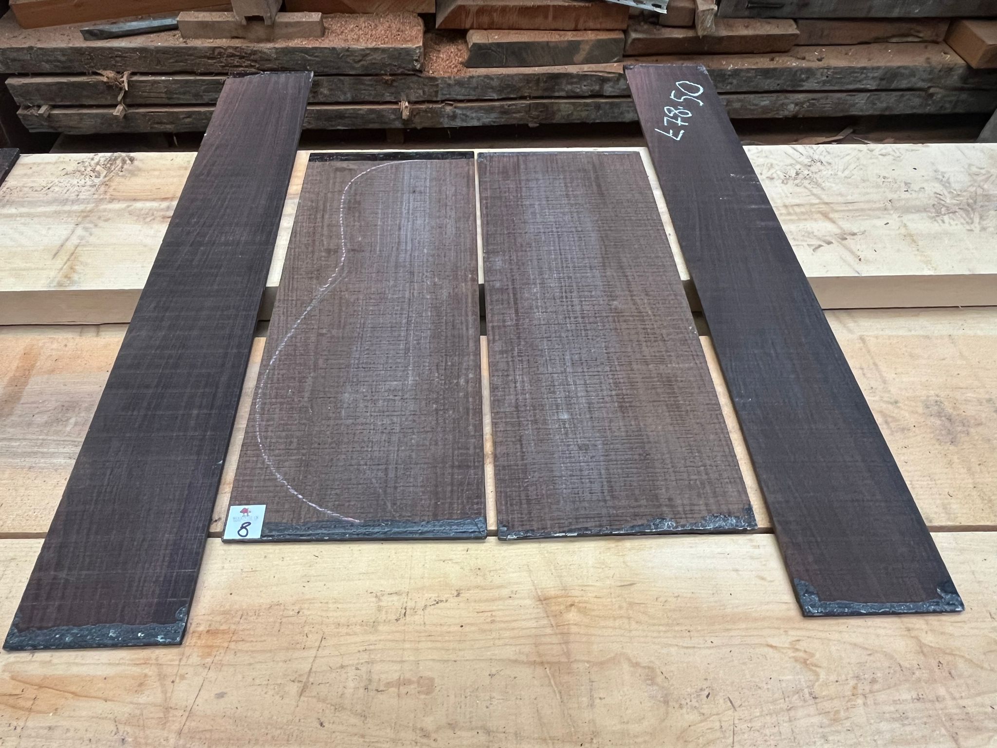 Indian Rosewood Guitar Back and Side Set IR8