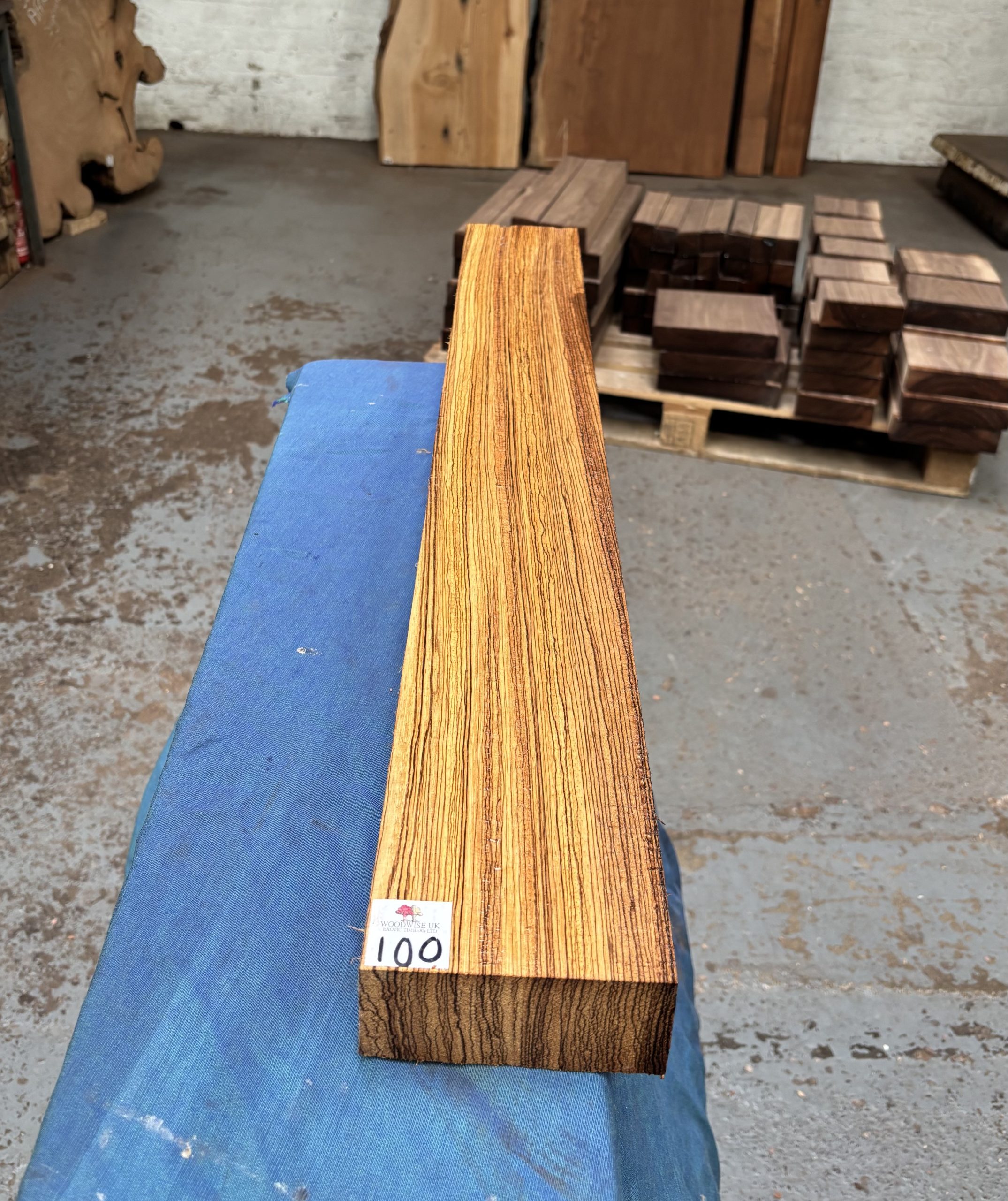 Zebrano Guitar Neck 910x110x45 mm