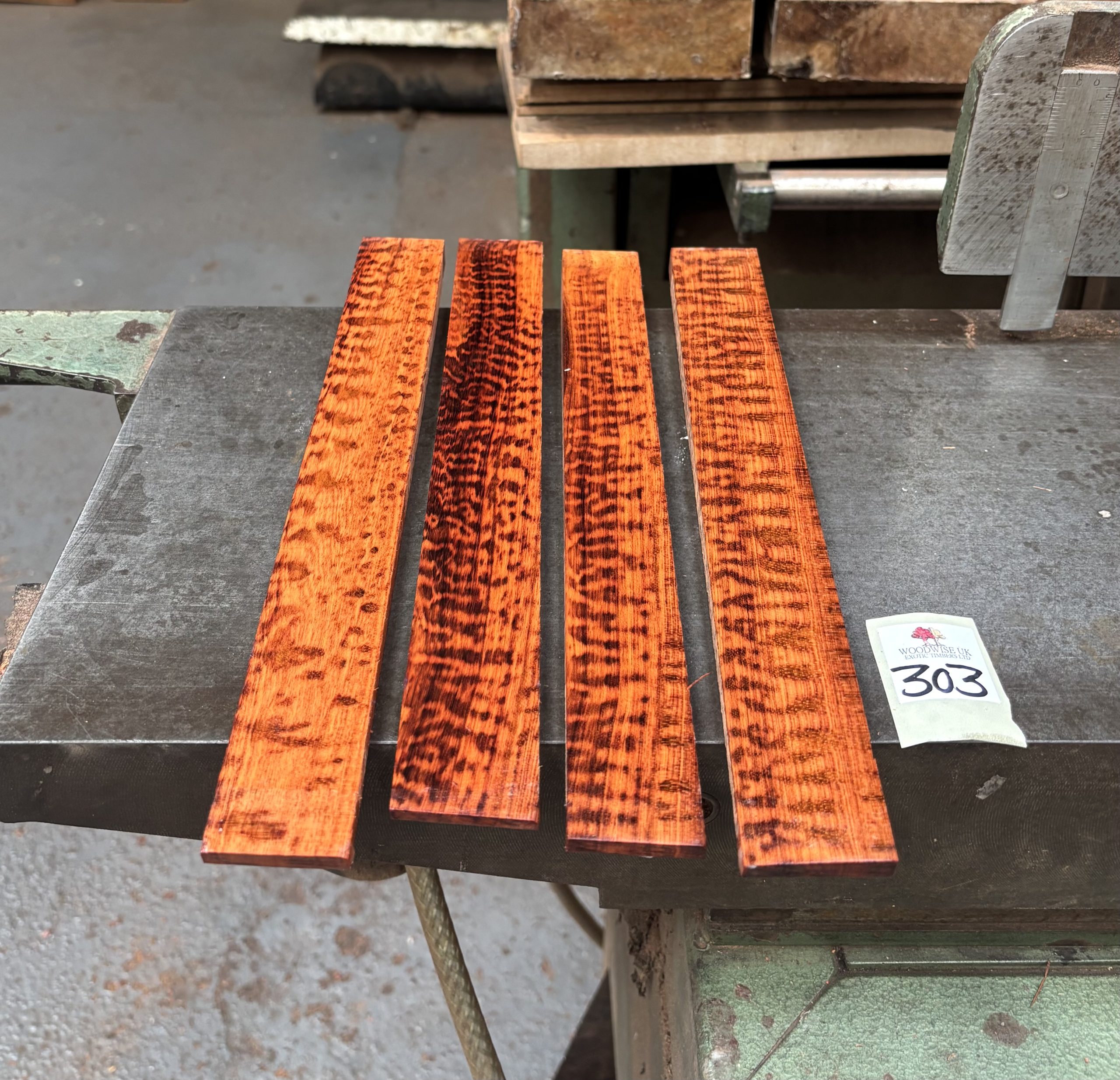 Snakewood Cue Splices 310 mm x 35-40 mm (4 Pieces) AA GRADE