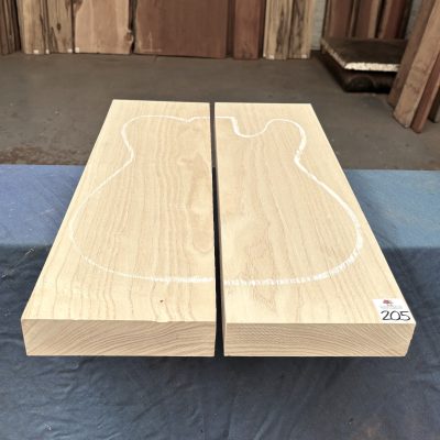 Swamp Ash 2 Piece Guitar Body Blanks 530x360x46 mm