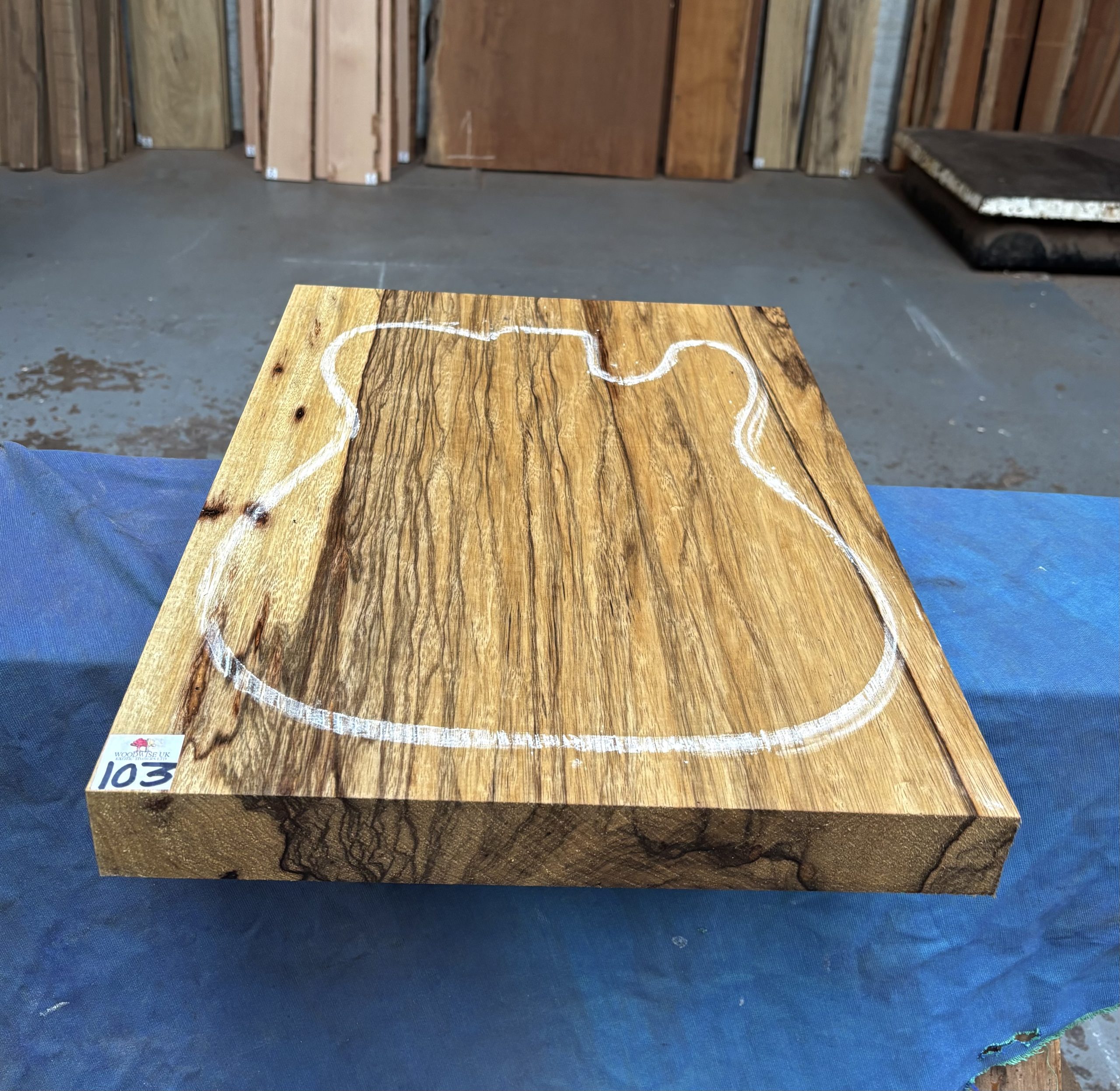 Black Limba / Korina Guitar Body Blank (1 Piece) 510x370x48 mm