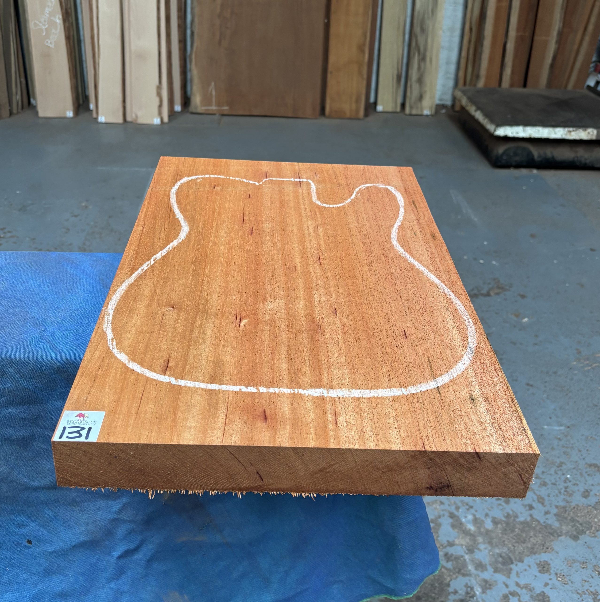 Khaya Mahogany Guitar Body Blank (1 Piece) 530x350x49 mm